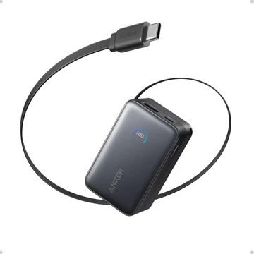 Anker Zolo PowerBank 20000mAh, 22.5W, USB-C kábellel fekete (A110EH11)