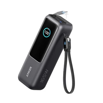 Anker Power Bank 25000mAh, 165W, USB-C kábellel fekete (A1695H11)