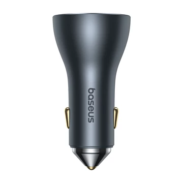 Baseus Golden Contactor Pro GaN autós gyorstöltő 65W USB-A + 2×USB-C szürke (C00035202841-00)