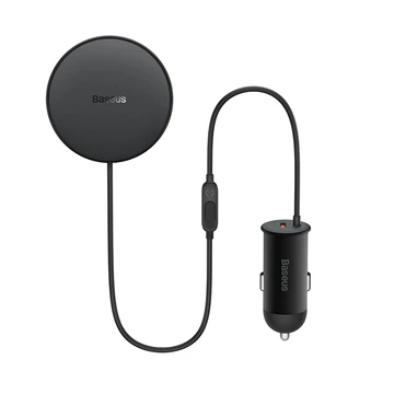 Baseus CW01 vezeték nélküli autós töltő 15W + Type-C 25W fekete (C40141000111-00)