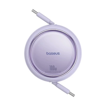 Baseus Free2Draw Mini USB Type-C 100W automata behúzós gyorstöltő adatkábel 1m lila (P10364500511-00)