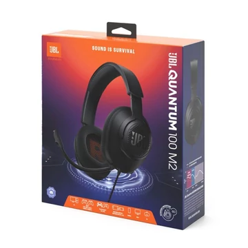 JBL Quantum 100M2 vezetékes mikrofonos gaming fejhallgató (JBL-QNTM100M2-BLK)