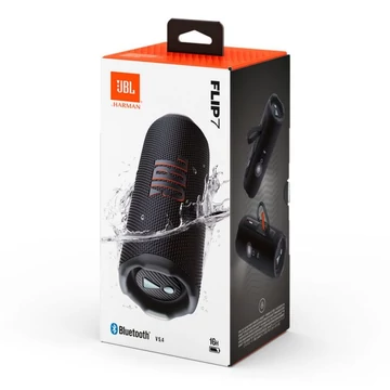 JBL Flip 7 hordozható Bluetooth hangszóró fekete (JBLFLIP7BLK)