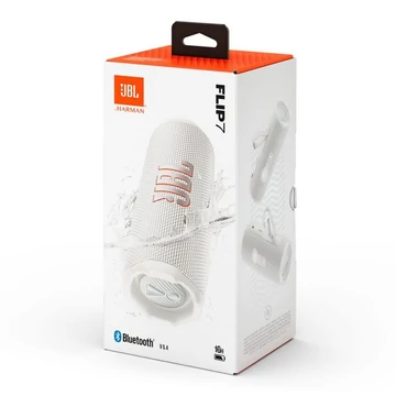 JBL Flip 7 hordozható Bluetooth hangszóró fehér (JBLFLIP7WHT)