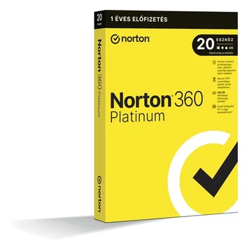 Norton 360 Platinum 100GB HU 1 felhasználó 20 eszköz 1 év dobozos vírusírtó szoftver (21428042)