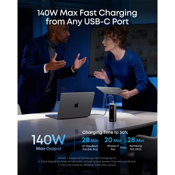 Anker Prime PowerBank 20000mAh 220W ezüst (A110BH11)