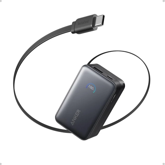 Anker Zolo PowerBank 20000mAh, 22.5W, USB-C kábellel fekete (A110EH11)