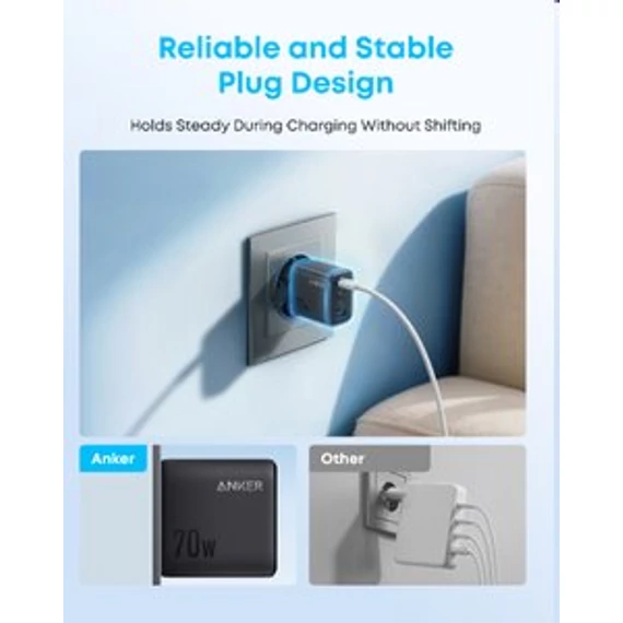 Anker Zolo Charger 70W 4-port PD 3.0 fali töltő fekete (A121CG11)