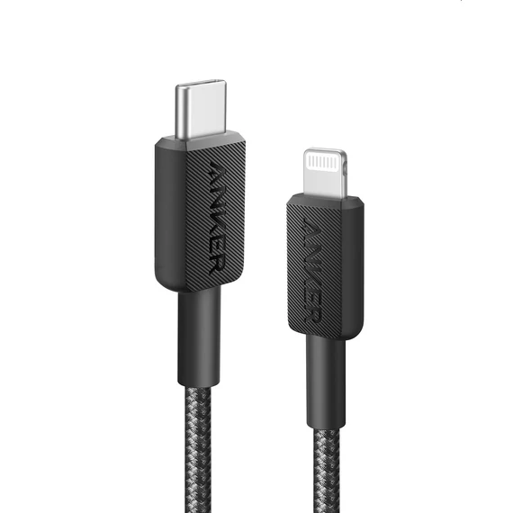 Anker 322 USB-C - Lightning kábel 0.9m fekete (A81B5G11)