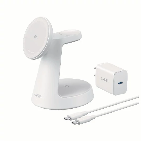 Anker MagGo vezeték nélküli töltő állvány 3-in-1 fehér (B25M4G21)
