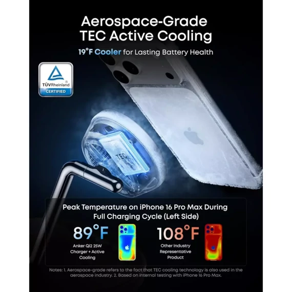 Anker Prime MagGo AirCool 3in1 vezeték nélküli töltő 25W fekete (B25X7G11)