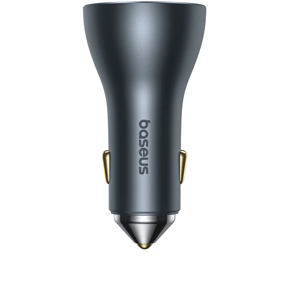 Baseus Golden Contactor Pro GaN autós gyorstöltő 65W USB-A + 2×USB-C szürke (C00035202841-00)