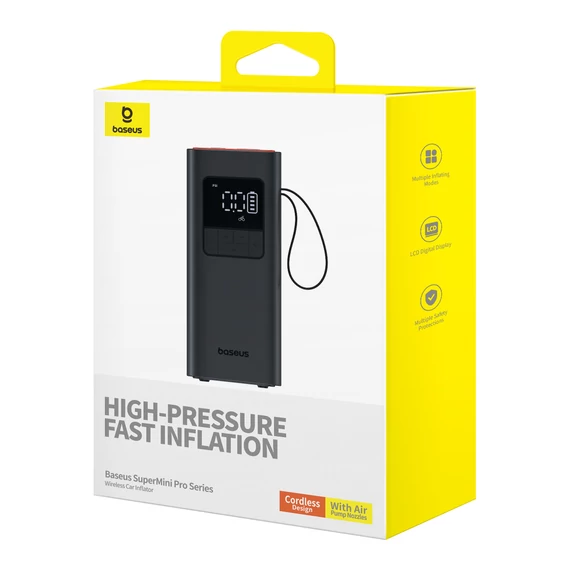 Baseus Super Mini Pro vezeték nélküli kompresszor fekete (C11159300111-00)
