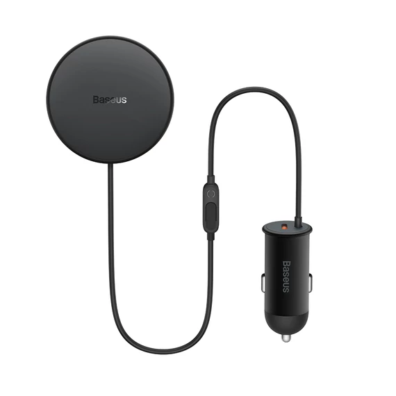 Baseus CW01 vezeték nélküli autós töltő 15W + Type-C 25W fekete (C40141000111-00)