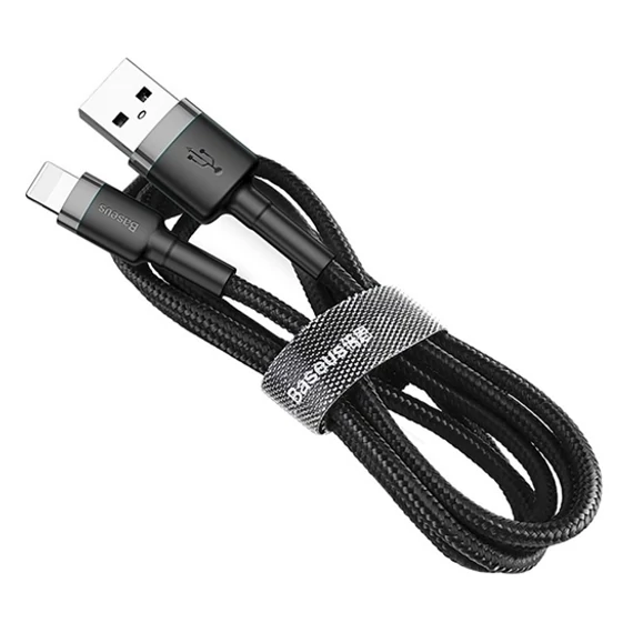 Baseus Cafule USB Type-A – iPhone Lightning 2.4A adatkábel 0.5m fekete-szürke (CALKLF-AG1)