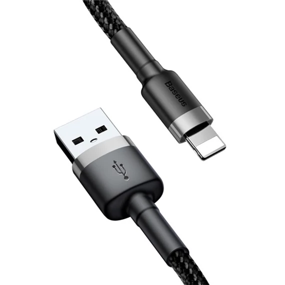 Baseus Cafule USB Type-A – iPhone Lightning 2.4A adatkábel 0.5m fekete-szürke (CALKLF-AG1)
