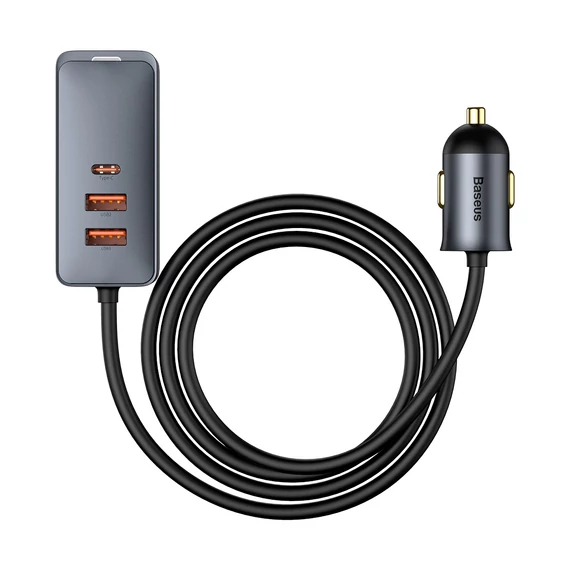 Baseus Share Together PPS autós gyorstöltős hosszabbítóval 120W 3xUSB-A 1xUSB-C szürke (CCBT-B0G)