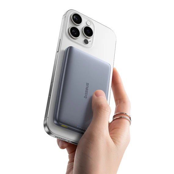 Baseus PicoGo AM41 Qi2 Magnetic vezeték nélküli PowerBank 10000 mAh 27W szürke (E0027200)