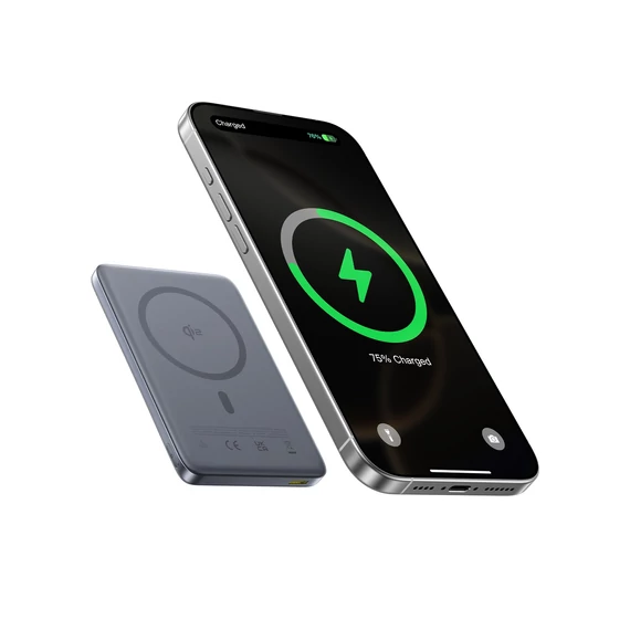 Baseus PicoGo AM41 Qi2 Magnetic vezeték nélküli PowerBank 10000 mAh 27W szürke (E0027200)