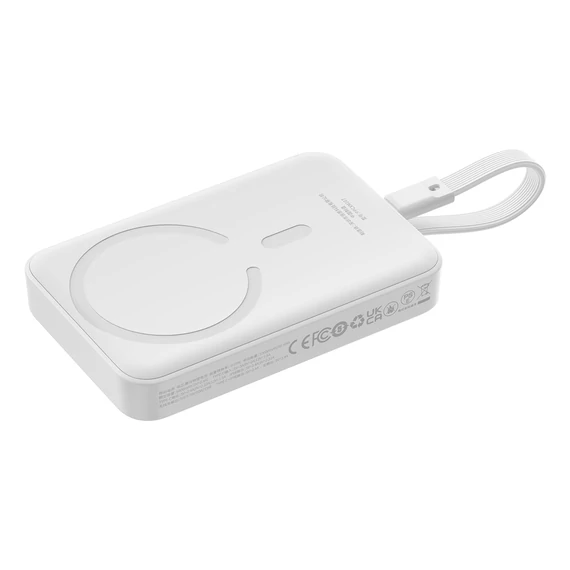 Baseus Magnetic Mini PowerBank vezeték nélküli 10000mAh 30W fehér (P1002210B223-00)