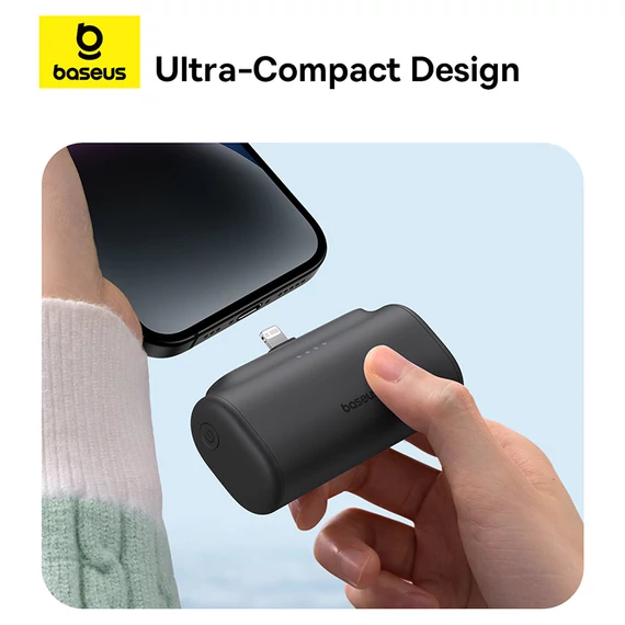 Baseus Compact 20W PowerBank 5000mAh Lightning fekete (P10068307113-00)