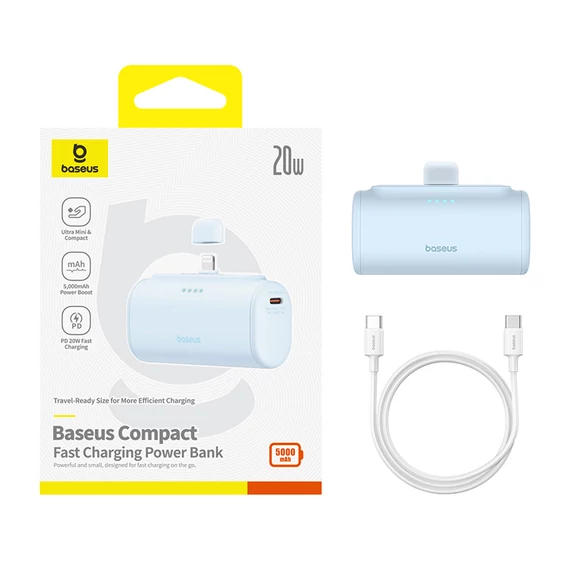 Baseus Compact 20W PowerBank 5000mAh Lightning kék (P10068307313-00)