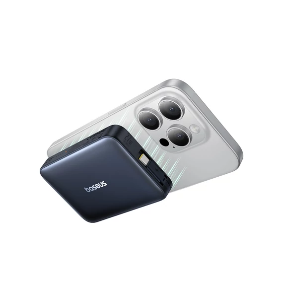 Baseus PicoGo Qi2 Magnetic vezeték nélküli powerbank 10000 mAh 27W fekete (P10076805123-00)