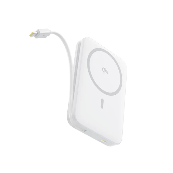 Baseus PicoGo Qi2 Magnetic Power Bank 10000mAh 27W fehér (P10076805213-00)