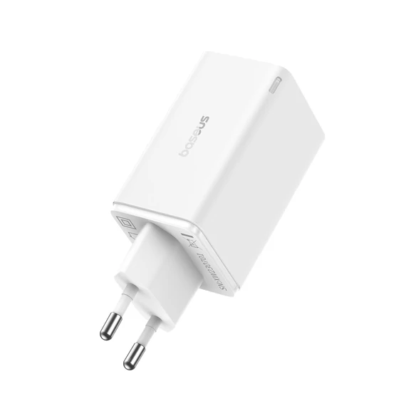 Baseus GaN6 Pro hálózati gyorstöltő 65W 2×USB-C + 2×USB-A fehér (P10162701213-00)