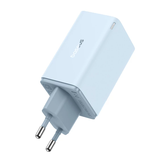 Baseus GaN6 Pro hálózati gyorstöltő 65W 2×USB-C + 2×USB-A kék (P10162701313-00)