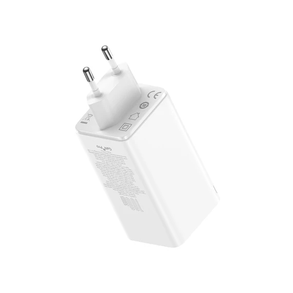 Baseus GaN6 Pro hálózati gyorstöltő 100W 2×USB-C + 2×USB-A fehér (P10162705212-00)