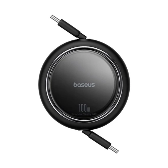 Baseus Free2Draw Mini USB Type-C 100W automata behúzós gyorstöltő adatkábel 1m fekete (P10364500111-00)