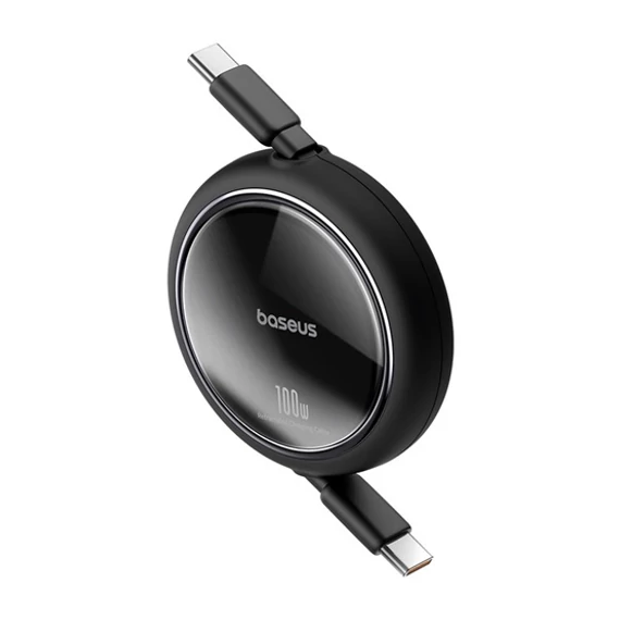 Baseus Free2Draw Mini USB Type-C 100W automata behúzós gyorstöltő adatkábel 1m fekete (P10364500111-00)