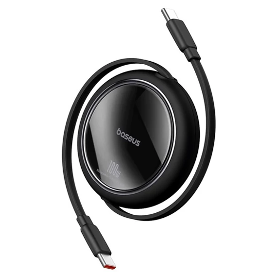 Baseus Free2Draw Mini USB Type-C 100W automata behúzós gyorstöltő adatkábel 1m fekete (P10364500111-00)