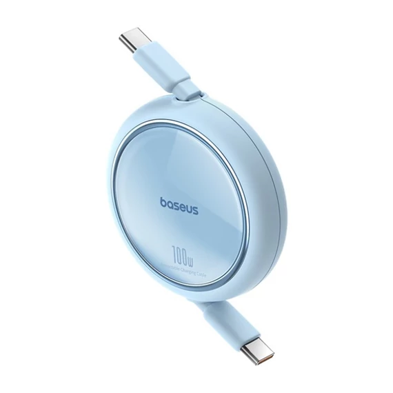 Baseus Free2Draw Mini USB Type-C 100W automata behúzós gyorstöltő adatkábel 1m kék (P10364500311-00)