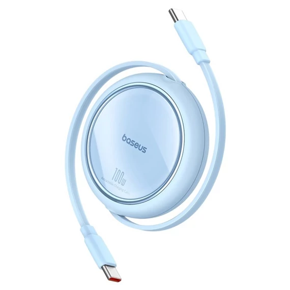 Baseus Free2Draw Mini USB Type-C 100W automata behúzós gyorstöltő adatkábel 1m kék (P10364500311-00)