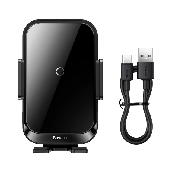 Baseus Halo Electric szellőzőrácsra rögzíthető vezeték nélküli autós telefon gyorstöltő fekete (SUDD000001)