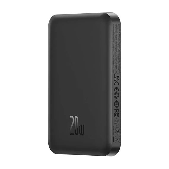 Baseus Magnetic Mini vezeték nélküli PowerBank 5000 mAh 20W +  60W USB-C fekete (P10022107113-00)