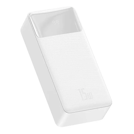 Baseus Bipow Powerbank, 30000mAh, 15W (fehér)