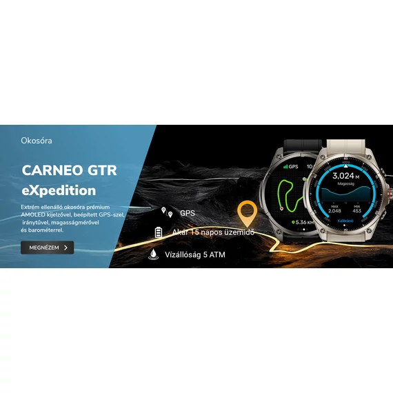 CARNEO GTR eXpedition homokszürke okosóra (szilikon szíj)