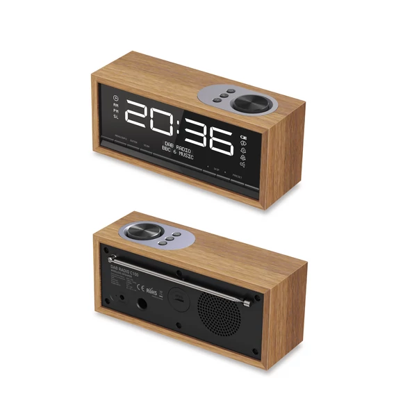 CARNEO C100 Rádió DAB+ FM BT ébresztő OLED Fa (8588007861913)