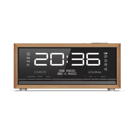 CARNEO C100 Rádió DAB+ FM BT ébresztő OLED Fa (8588007861913)