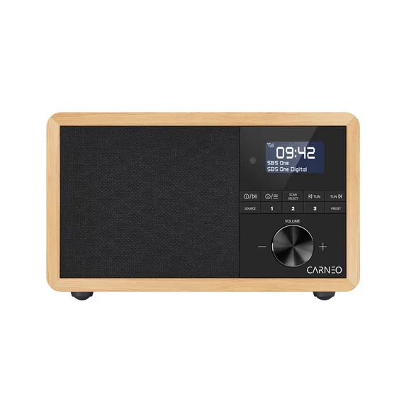 CARNEO P530 Rádió DAB+ FM BT ébresztő OLED Fa (8588009299929)