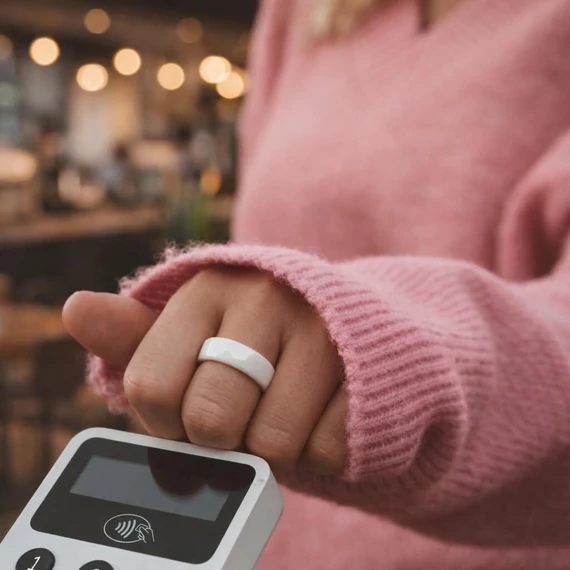 CARNEO Pay Ring fényes fehér fizetési gyűrű, 10-es méret (8588010359575)