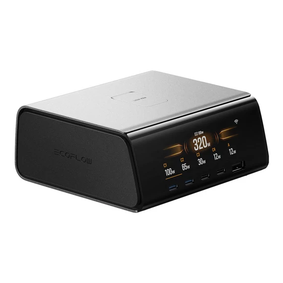 EcoFlow RAPID Pro 320W asztali töltőállomás 4xUSB-C 1xUSB-A GaN (EF-STATION320W-EU)