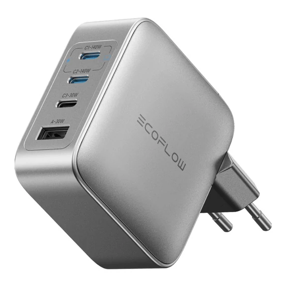 EcoFlow RAPID Pro hálózati töltő 140W 3xUSB-C 1xUSB-A GaN (EFA-140W-GAN-CHARGER)