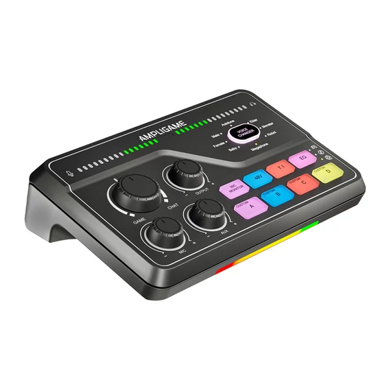 Fifine SC8 RGB játék keverő audiomixer fekete