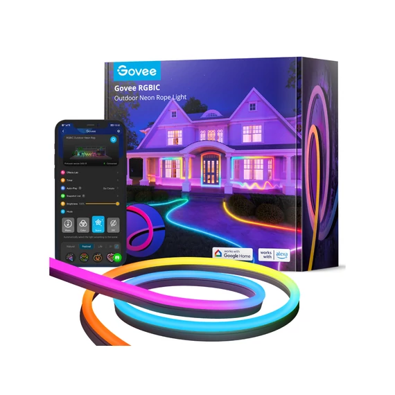 Govee RGBIC kültéri Neon LED szalag 10m (H61A83D1)