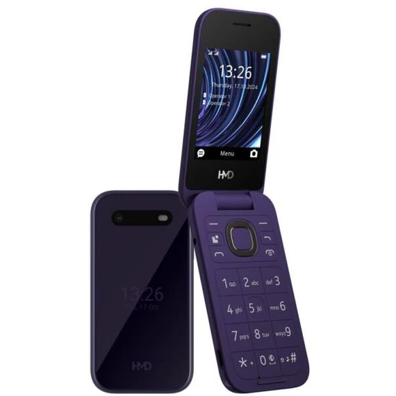 HMD 2660 FLIP 4G TA-1711 Dual-Sim kártyafüggetlen mobiltelefon lila (1GF033CPF1L02)