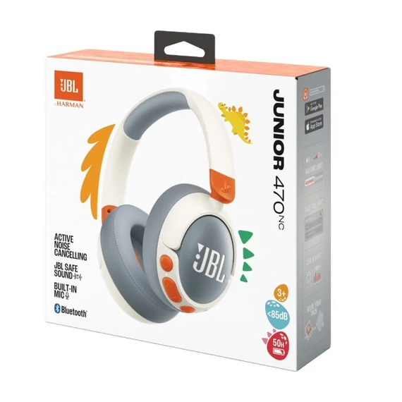 JBL JR470NC Bluetooth fejhallgató gyerekeknek fehér (JBL-JR470NC-WHT)
